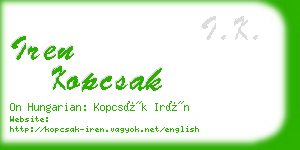 iren kopcsak business card